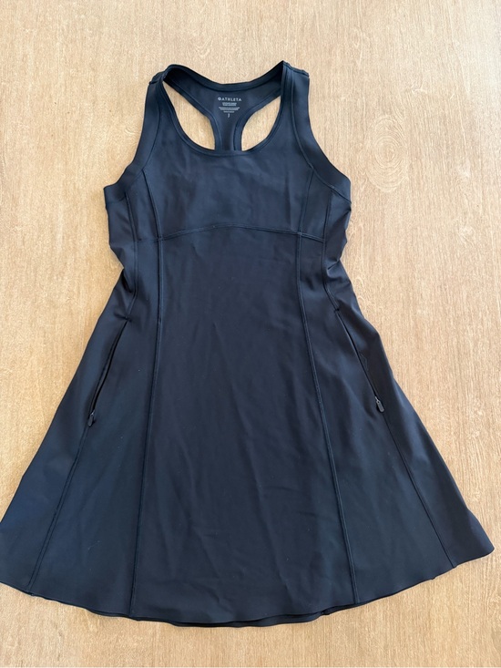 Athleta Dresses & Skirts - Athleta Levitate Dress Black Racerback Athletic Dress Zip Pockets Women’s Small